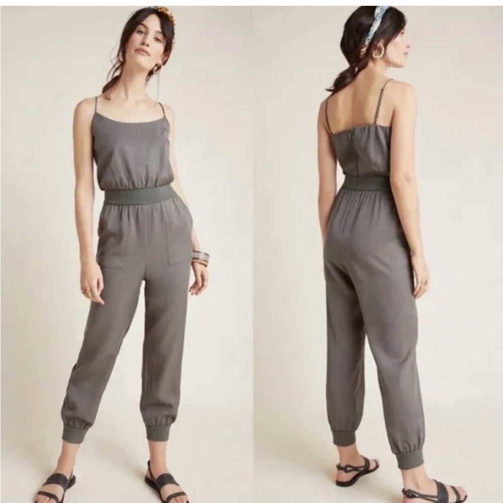 Anthropologie Nisa Jogger Jumpsuit Olive Green Size Small
